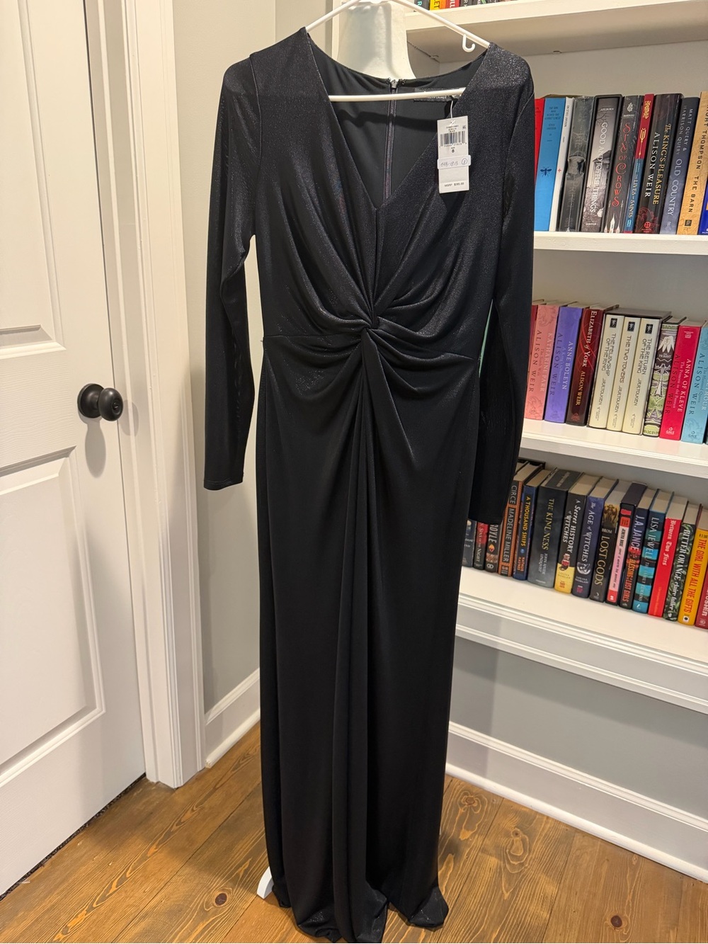 Lauren Ralph Lauren Black Long-Sleeve Twist-Front Maxi Dress